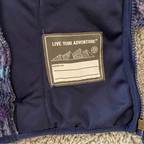 Eddie Bauer Girls Full Zip Fleece Jacket Hood Cozy Large Size 14/16 Purple Blue - Picture 8 of 14